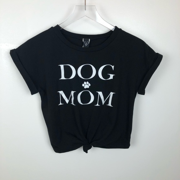 Windsor Tops - Windsor Cropped Tie Front T-Shirt Black Medium